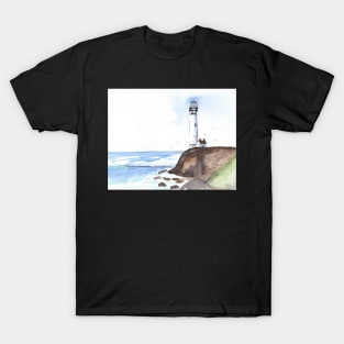 Lighthouse Watercolor and Ink Painting T-Shirt